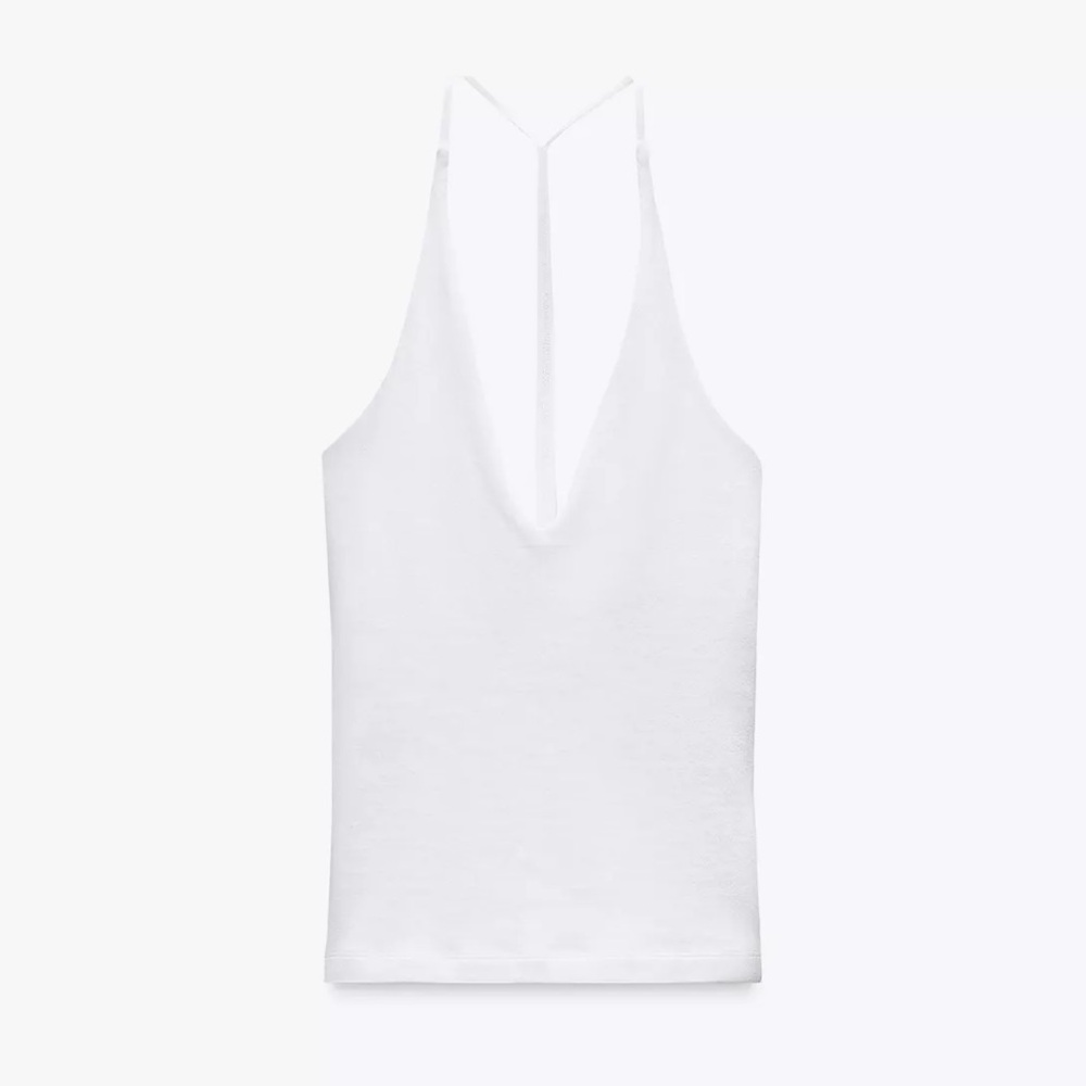 Zara White V-Neck Camisole